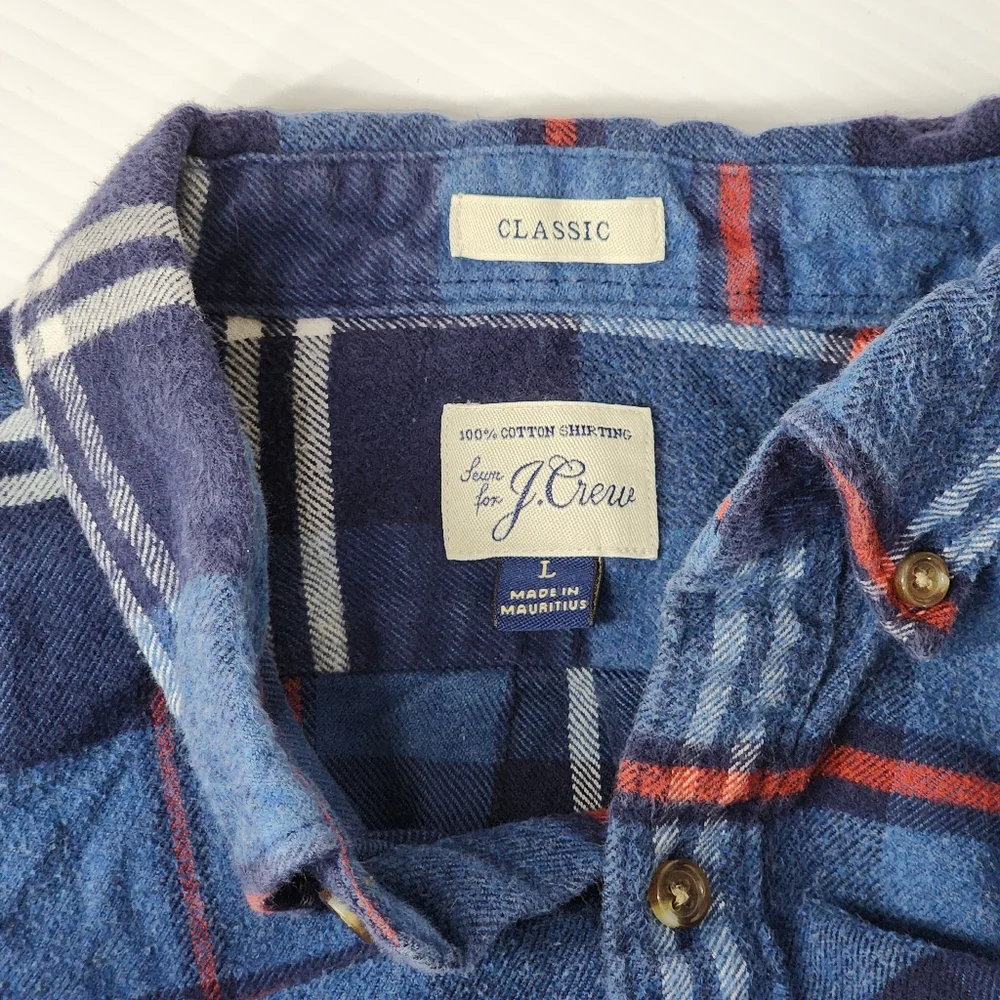 J. Crew Classic Button-Down Flannel Shirt with Elbow Patches